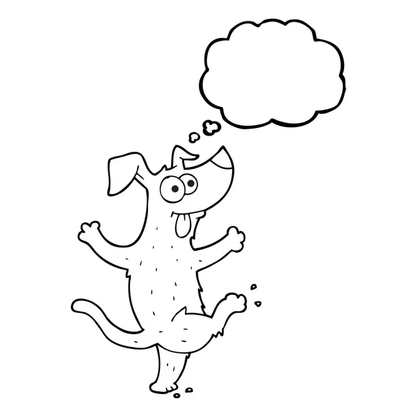 Thought bubble cartoon dancing dog — Stock Vector