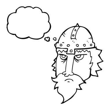 düşünce balonu karikatür viking savaşçısı