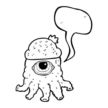 konuşma kabarcık karikatür uzaylı şapka