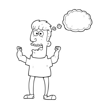 düşünce kabarcık karikatür adam vurguladı