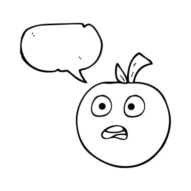 konuşma kabarcık karikatür domates