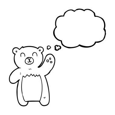 düşünce kabarcık karikatür oyuncak ayı