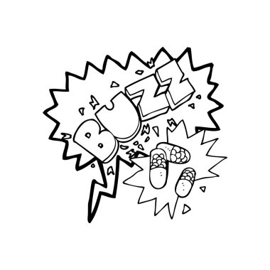 konuşma kabarcık karikatür uyarıcı hap