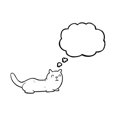 düşünce kabarcık karikatür kedi