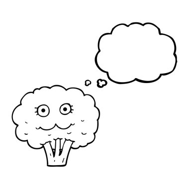 düşünce kabarcık karikatür brokoli
