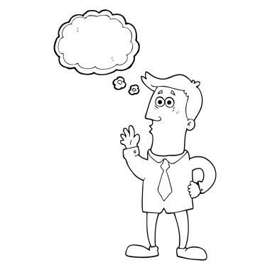 düşünce kabarcık karikatür işadamı