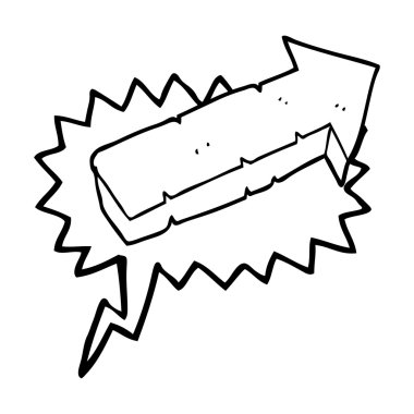 konuşma balonu karikatür taş işaret eden ok