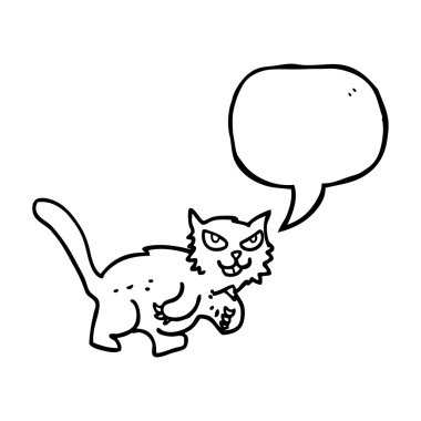 konuşma kabarcık karikatür kedi