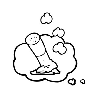 düşünce kabarcık karikatür Sigara