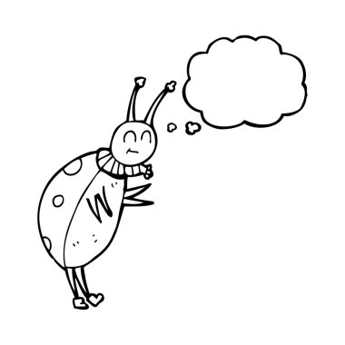 düşünce kabarcık karikatür uğur böceği