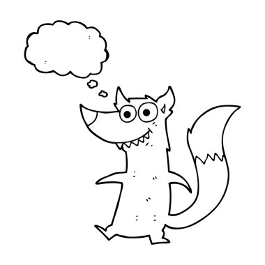 düşünce kabarcık karikatür küçük kurt