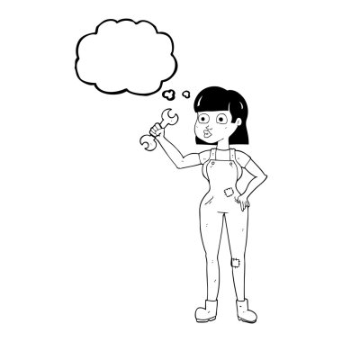 kabarcık karikatür mekanik kadın sanıyordum