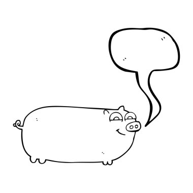 konuşma kabarcık karikatür domuz