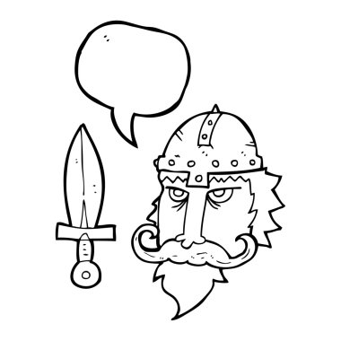 konuşma balonu karikatür viking savaşçısı