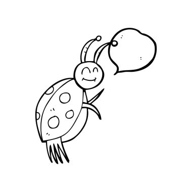 konuşma kabarcık karikatür uğur böceği