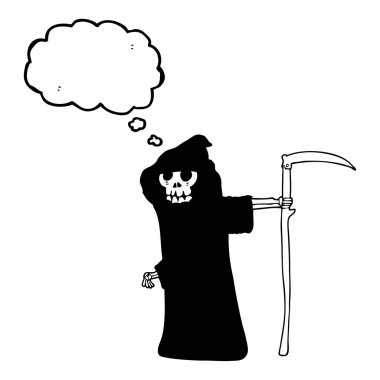 düşünce kabarcık karikatür ölüm