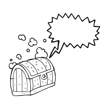 konuşma kabarcık karikatür hazine sandığı