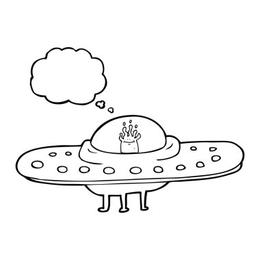 düşünce kabarcık karikatür uçan daire