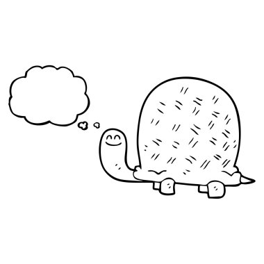 düşünce kabarcık karikatür kaplumbağa