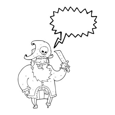 konuşma kabarcık karikatür korsan Kaptan