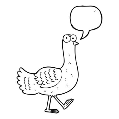 konuşma kabarcık karikatür kuş