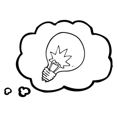 düşünce kabarcık karikatür ampul