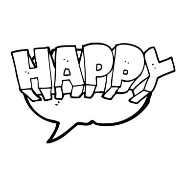 konuşma kabarcık karikatür kelime mutlu