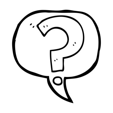 konuşma kabarcık karikatür soru işareti