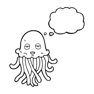 düşünce kabarcık karikatür ahtapot