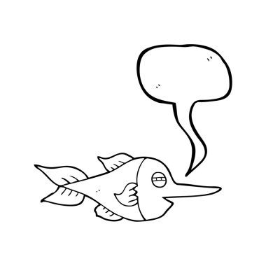 konuşma kabarcık karikatür kılıç balığı