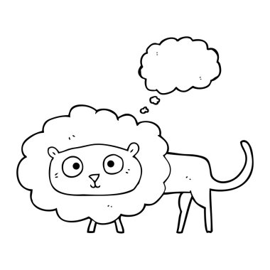 düşünce kabarcık karikatür aslan
