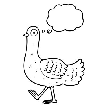 düşünce kabarcık karikatür güvercin