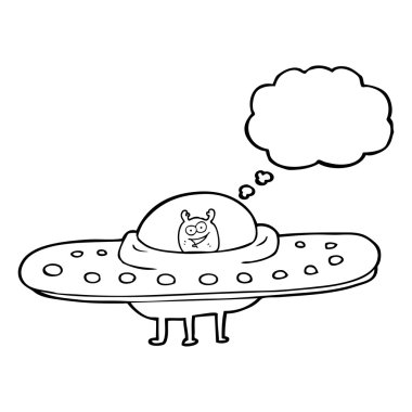 düşünce kabarcık karikatür uçan daire