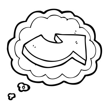 kabarcık karikatür işaret eden ok düşündüm