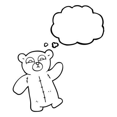 düşünce kabarcık karikatür oyuncak ayı