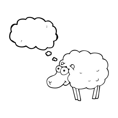 komik düşünce kabarcık karikatür koyun