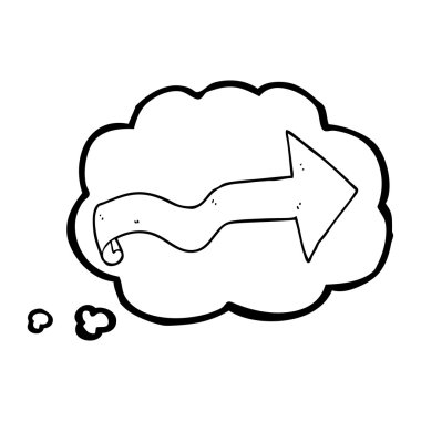 düşünce kabarcık karikatür oku