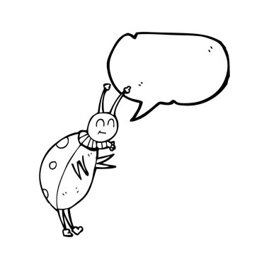 konuşma kabarcık karikatür uğur böceği