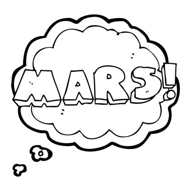 düşünce balonu karikatür Mars metin sembol