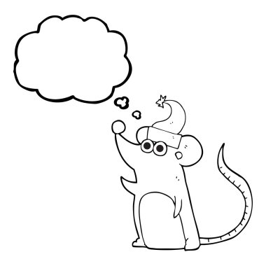 kabarcık karikatür fare Noel şapkalı sanıyordum