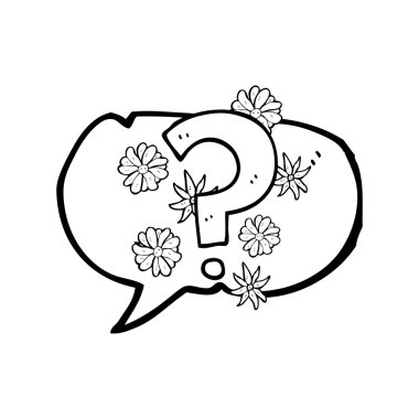 konuşma kabarcık karikatür soru işareti