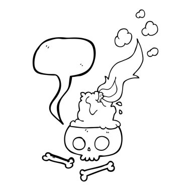 konuşma kabarcık karikatür mum kafatasında yakıcı