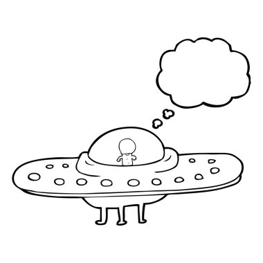 düşünce kabarcık karikatür uçan daire