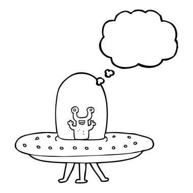 düşünce kabarcık karikatür uçan daire