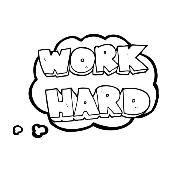 Hard werk-symbool van de gedachte bubble-cartoon — Stockvector