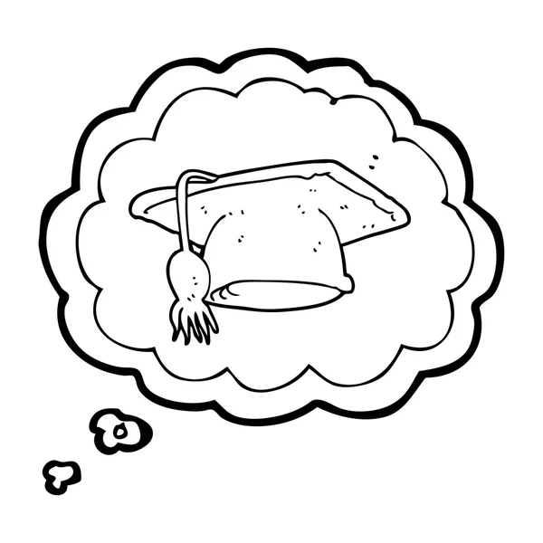 Thought bubble cartoon graduation cap — Stock Vector