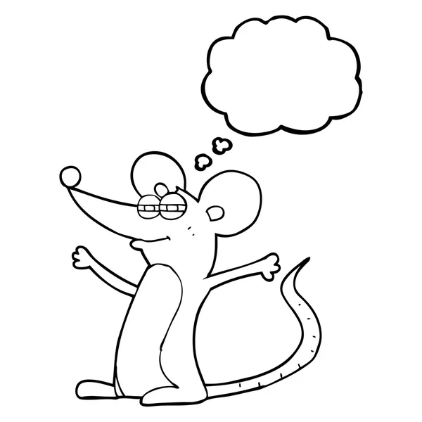 Düşünce kabarcık karikatür fare — Stok Vektör