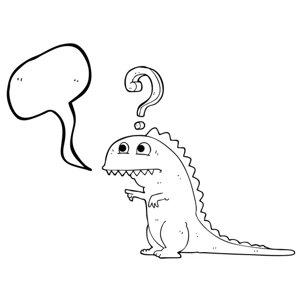 Γελοιογραφία φούσκα ομιλία συγχέεται δεινόσαυρος — Διανυσματικό Αρχείο