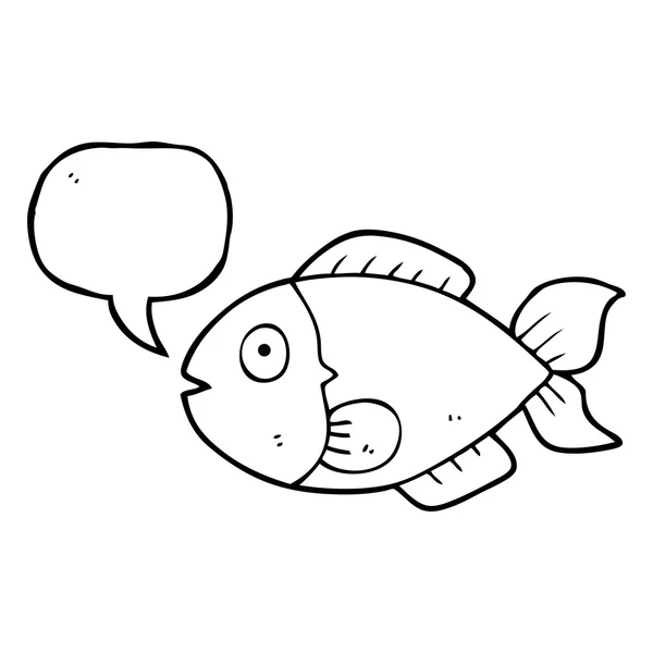 Mowy Bańka kreskówek ryb — Wektor stockowy