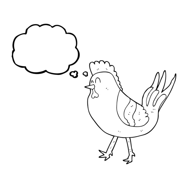 Myśli bańki kreskówka kurczak — Wektor stockowy